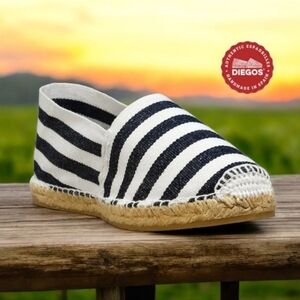💥LAST CHANCE💥NWT Diegos Espadrille Slip-on Shoe in Sailor Stripe Sz 9.5